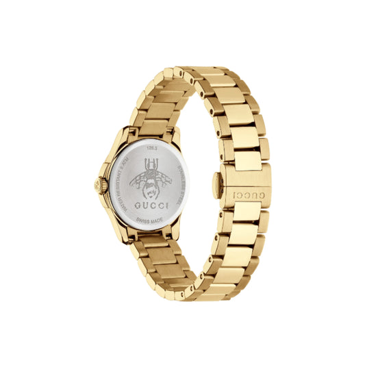 Gucci Women’s Quartz Swiss Made Gold Stainless Steel Gold Dial 27mm Watch YA126576