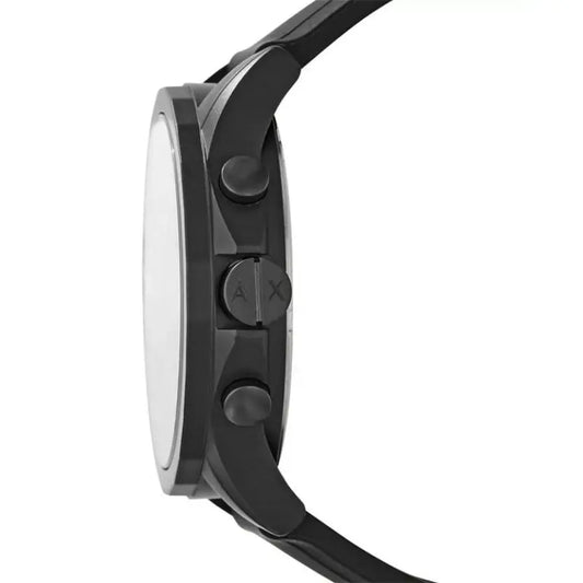 Armani Exchange Men’s Quartz Black Silicone Strap Black Dial 44mm Watch AX1343