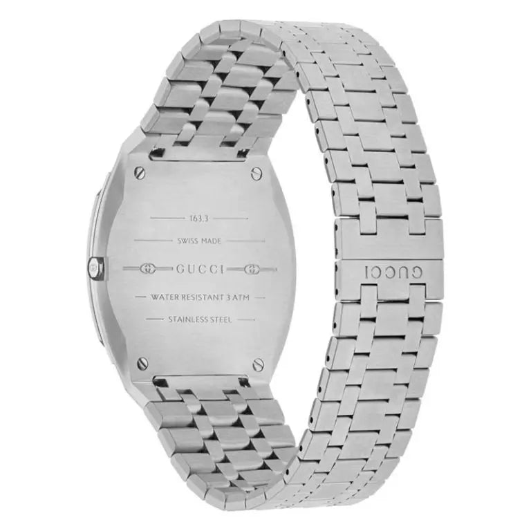 Gucci Unisex Swiss Made Quartz Silver Stainless Steel Blue Dial 38mm Watch YA163408