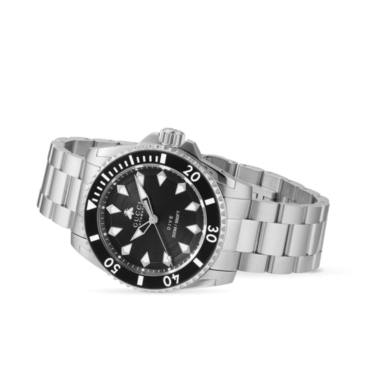 Gucci Unisex Automatic Swiss Made Two-Tone Stainless Steel Black Dial 40mm Watch YA136353