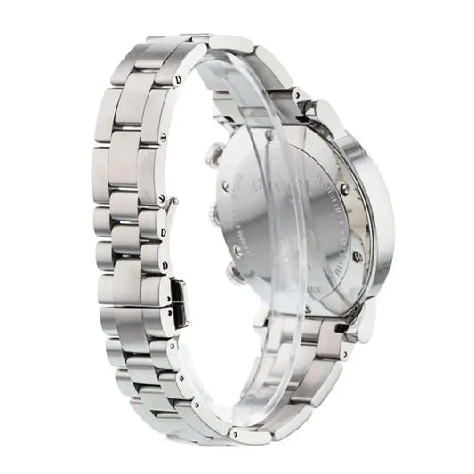 Gucci Men’s Swiss Made Quartz Silver Stainless Steel Black Dial 44mm Watch YA101324