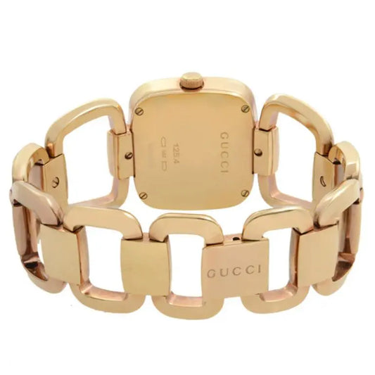 Gucci Women’s Quartz Swiss Made Rose Gold Stainless Steel Black Dial 31mm Watch YA125409