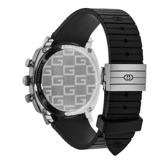 Gucci Men’s Swiss Made Quartz Black Silicone Strap Black Dial 40mm Watch YA157301