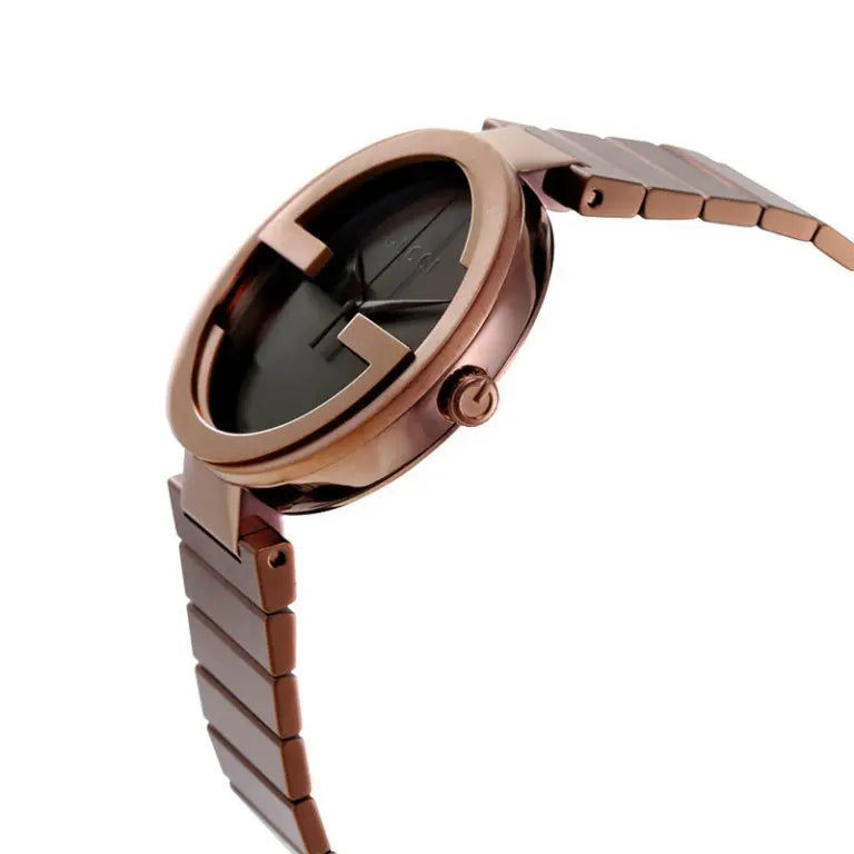 Gucci Men’s Swiss Made Quartz Brown Stainless Steel Brown Sun Brushed Dial 42mm Watch YA133211
