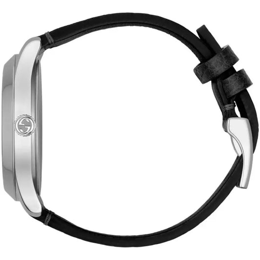 Gucci Unisex Swiss Made Quartz Black Leather Strap Black Dial 38mm Watch YA1264067