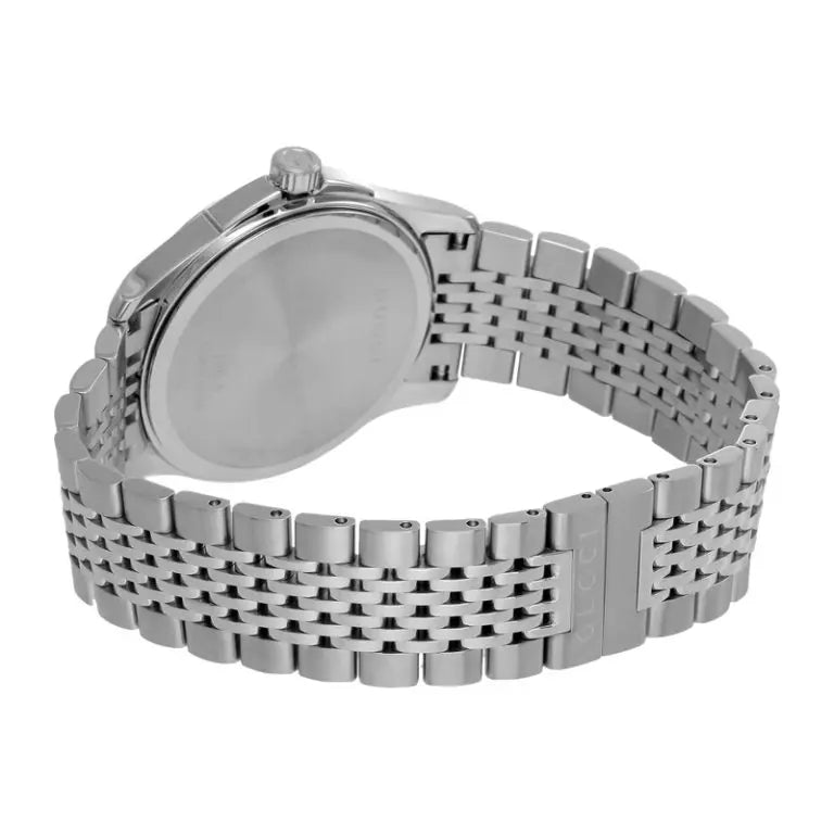 Gucci Men’s Swiss Made Quartz Silver Stainless Steel Brown Dial 38mm Watch YA1264107