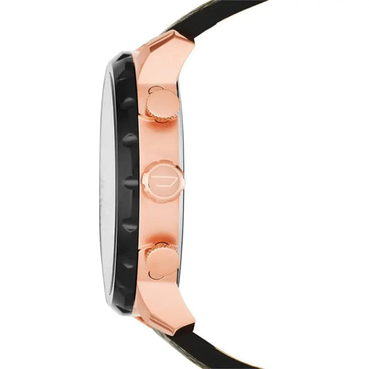 Diesel Men’s Quartz Black Leather Strap Black Dial 51mm Watch DZ4347