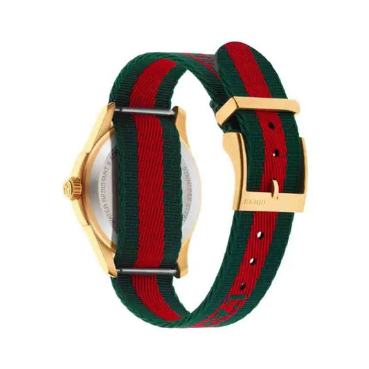 Gucci Unisex Swiss Made Quartz Nylon Strap Multi Dial 38mm Watch YA126487