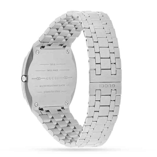 Gucci Women’s Swiss Made Quartz Silver Stainless Steel Silver Dial 34mm Watch YA163402