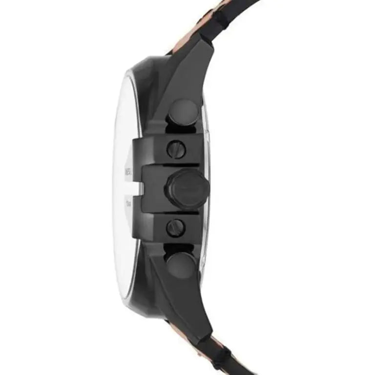 Diesel Men’s Quartz Light Brown Leather Strap Black Dial 51mm Watch DZ4476