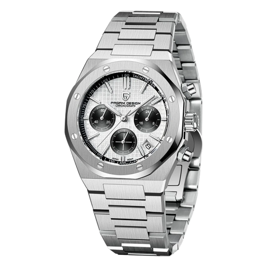 Pagani Design 316L Stainless Steel Black Dial Japanese Quartz Chronograph Watch for Gents - PD-1707