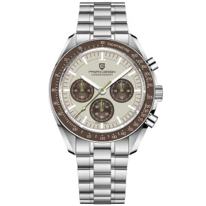 Pagani Design Stainless Steel Black Dial Quartz GMT Watch for Gents - PD-1701GM