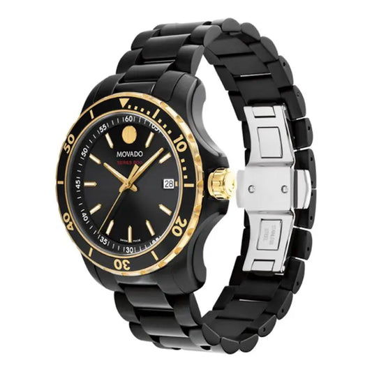 Movado Men’s Swiss Made Quartz Black Stainless Steel Black Dial 40mm Watch 2600161