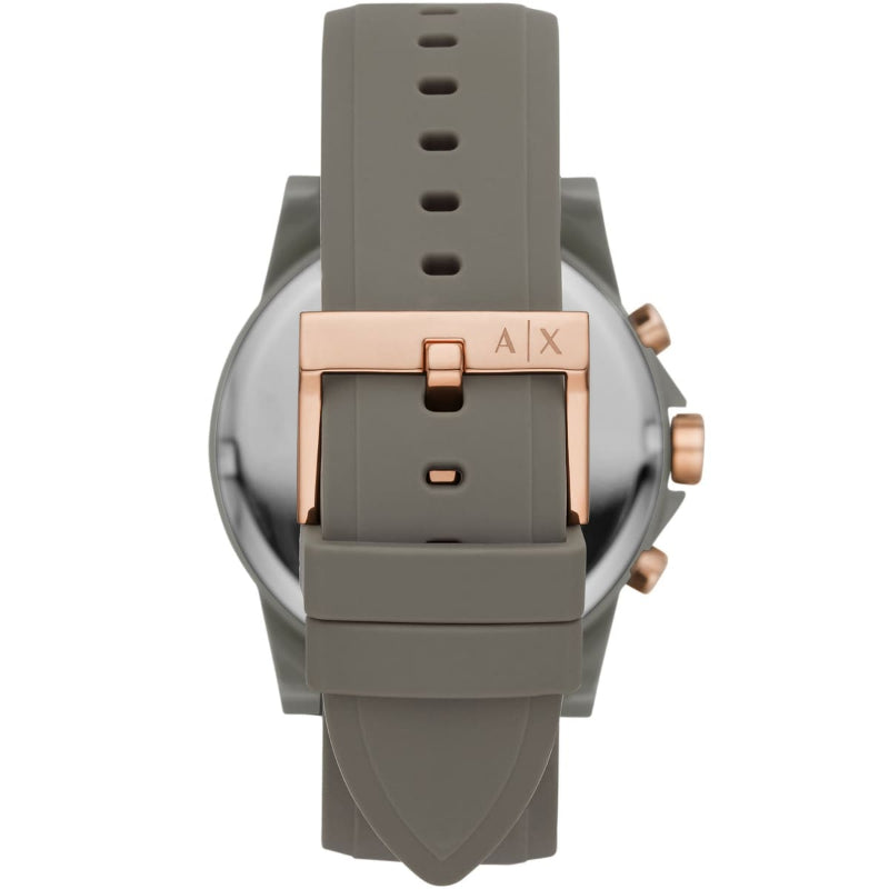 Armani Exchange Men’s Chronograph Quartz Oilve Green Silicone Strap Oilve Green Dial 44mm Watch AX1341