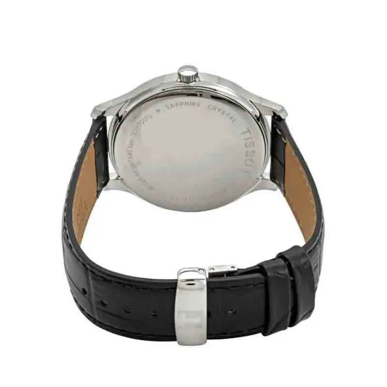 TISSOT Men’s Swiss Made Quartz Black Leather Strap Blue Dial 42mm Watch T063.610.16.047.00