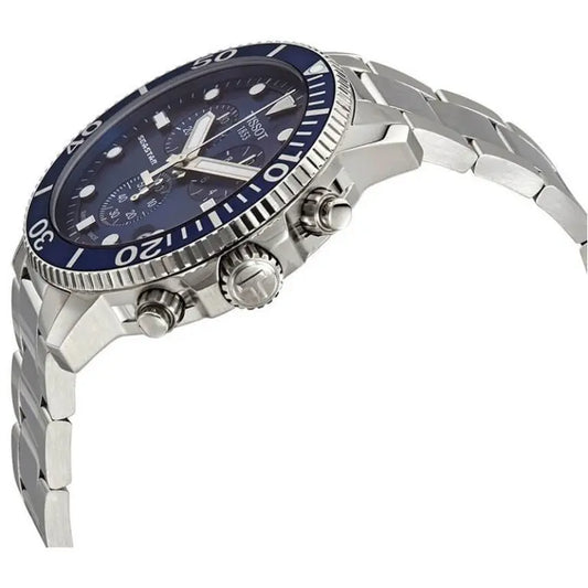 TISSOT Men’s Quartz Swiss Made Silver Stainless Steel Blue Gradient Dial 45mm Watch T120.417.11.041.01