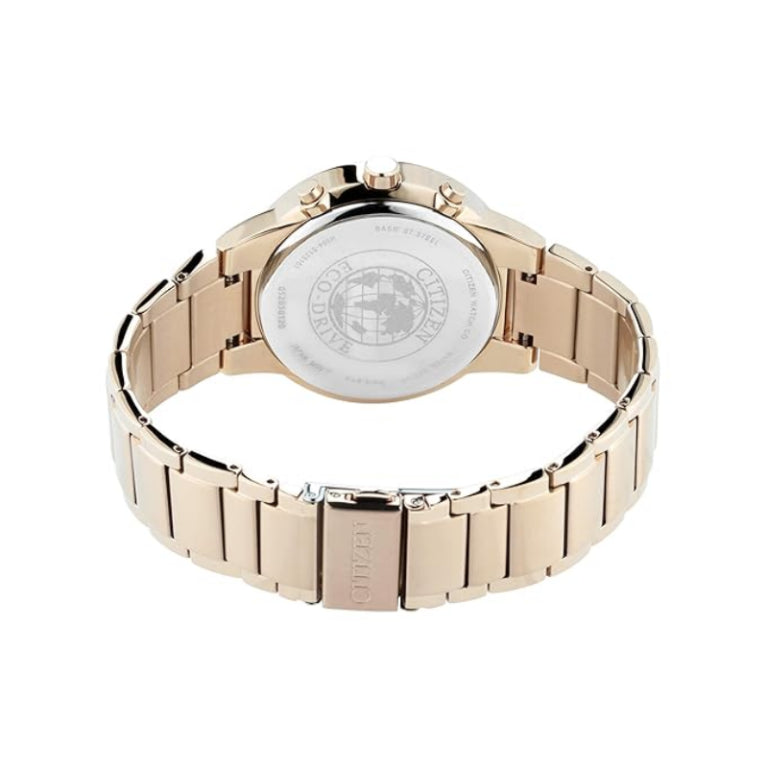 Citizen Men’s Chronograph Quartz Gold Stainless Steel Blue Dial 43mm Watch AT2243-87L