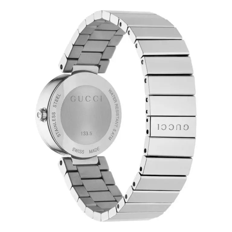 Gucci Women’s Swiss Made Quartz Silver Stainless Steel Silver Dial 29mm Watch YA133503