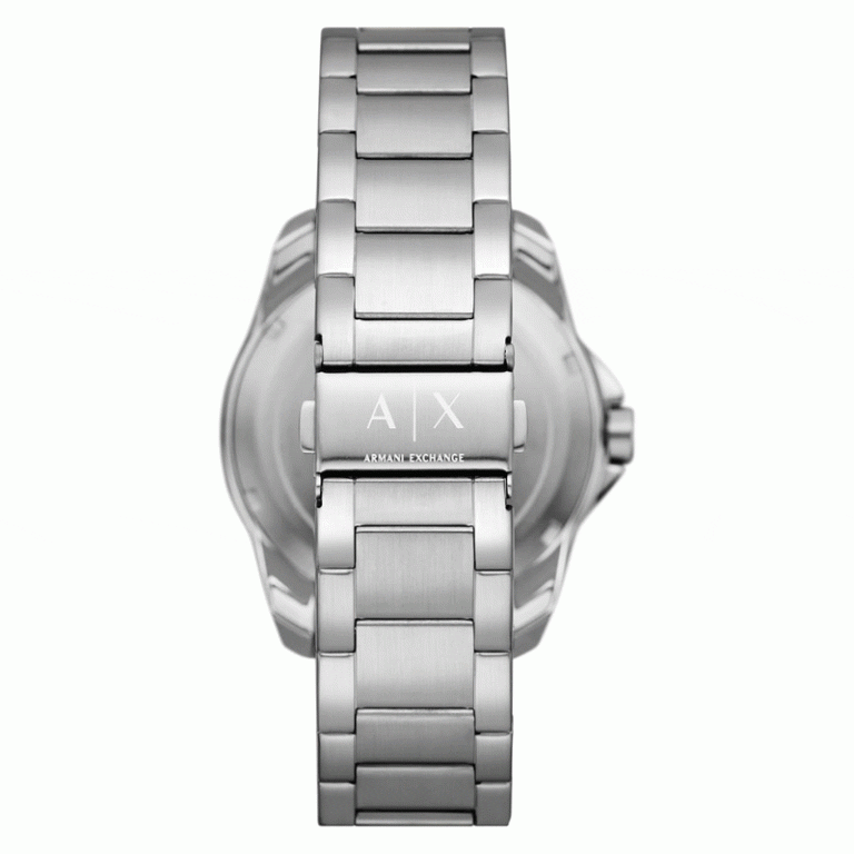 Armani Exchange Men’s Quartz Silver Stainless Steel Black Dial 44mm Watch AX1955