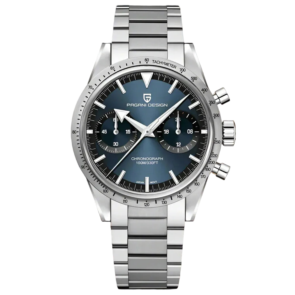 Pagani Design Stainless Steel Blue Dial Quartz Chronograph Watch for Gents - PD-1766