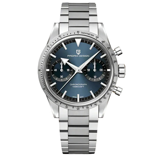 Pagani Design Stainless Steel Blue Dial Quartz Chronograph Watch for Gents - PD-1766