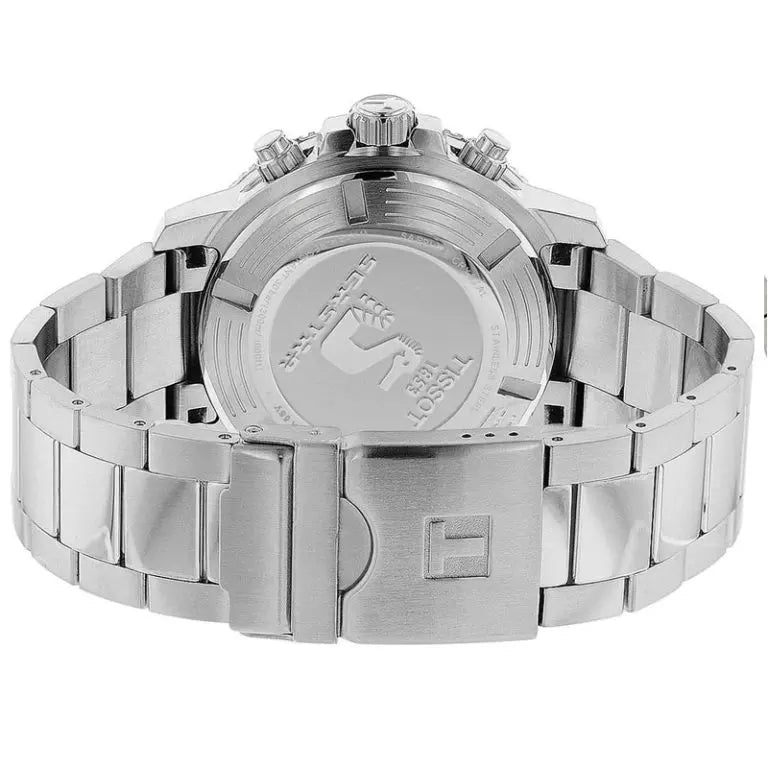 TISSOT Men’s Quartz Swiss Made Silver Stainless Steel Blue Gradient Dial 45mm Watch T120.417.11.041.01