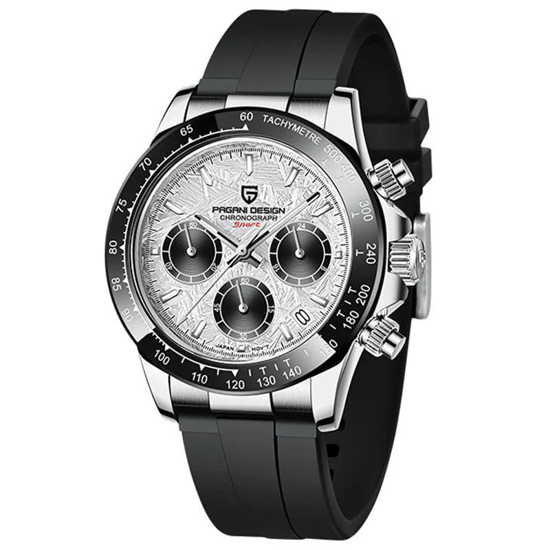 Pagani Design Stainless Steel White Dial Quartz Chronograph Watch for Gents - PD-1644