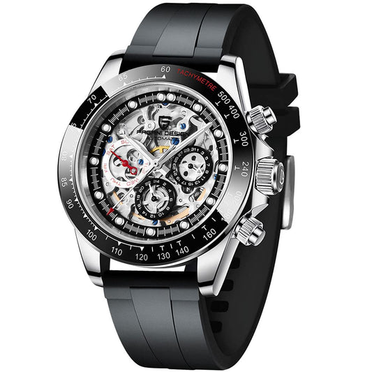 Pagani Design Stainless Steel Skeleton Dial Chronograph Watch for Gents - PD-1653