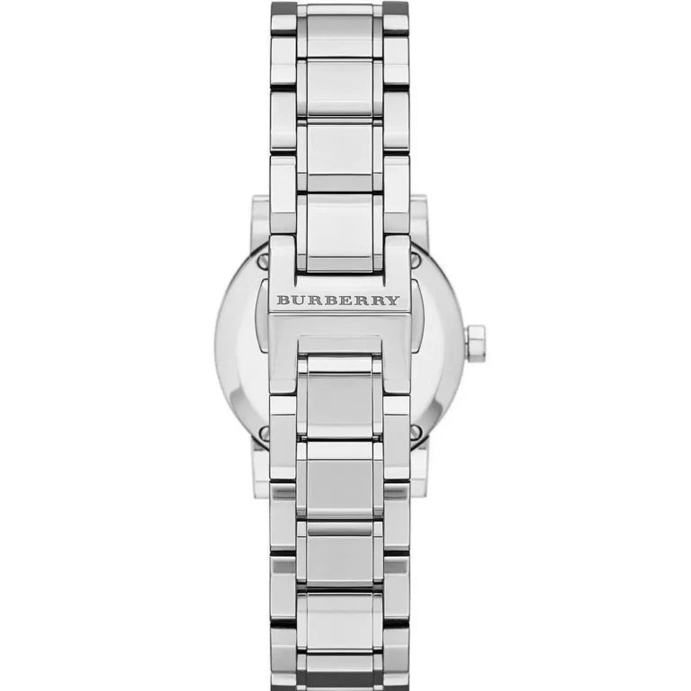 Burberry Women’s Swiss Made Quartz Stainless Steel Grey Check Stamped Dial 26mm Watch BU9229