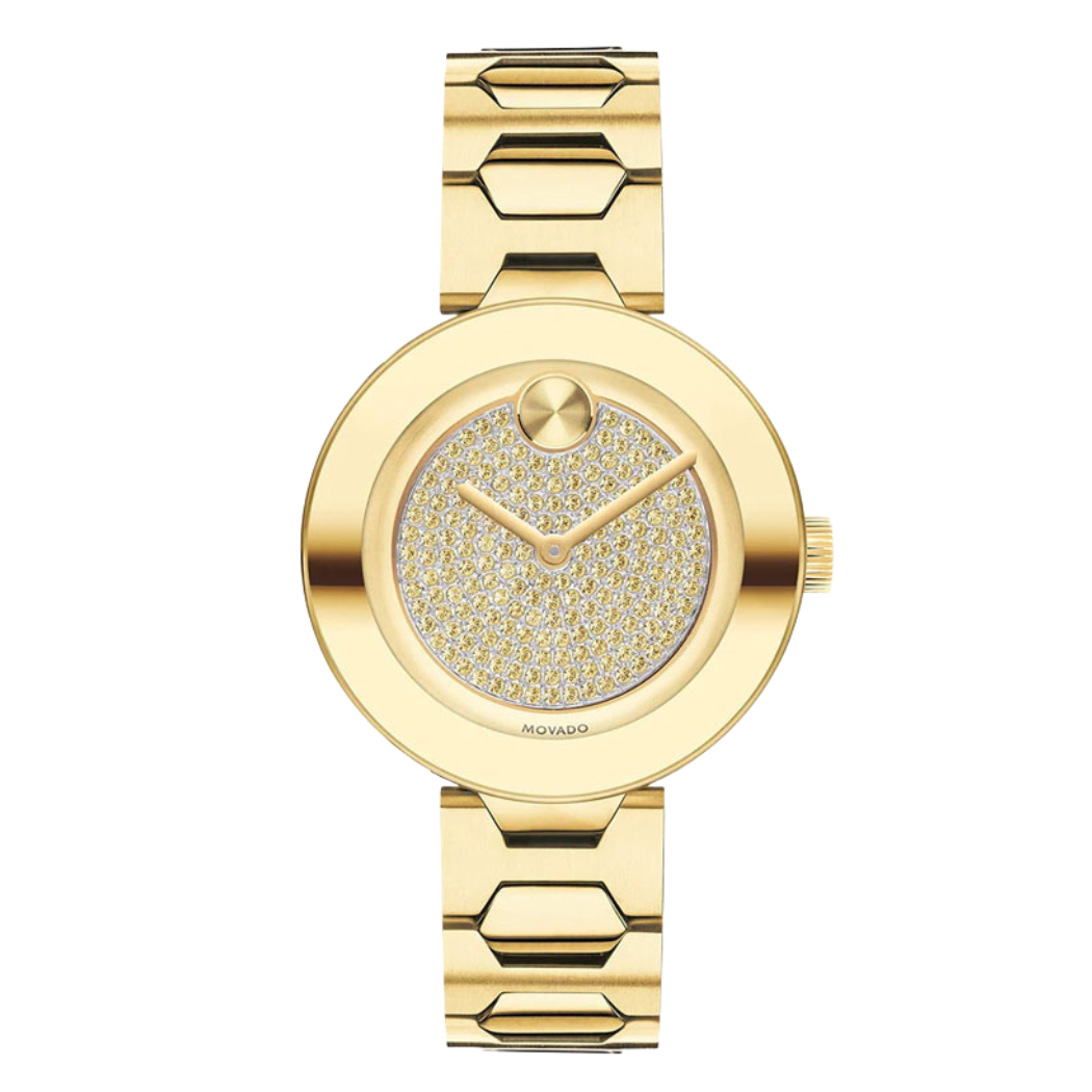 Movado Bold 3600492 – Gold-Tone Crystal Pave Dial Women's Watch