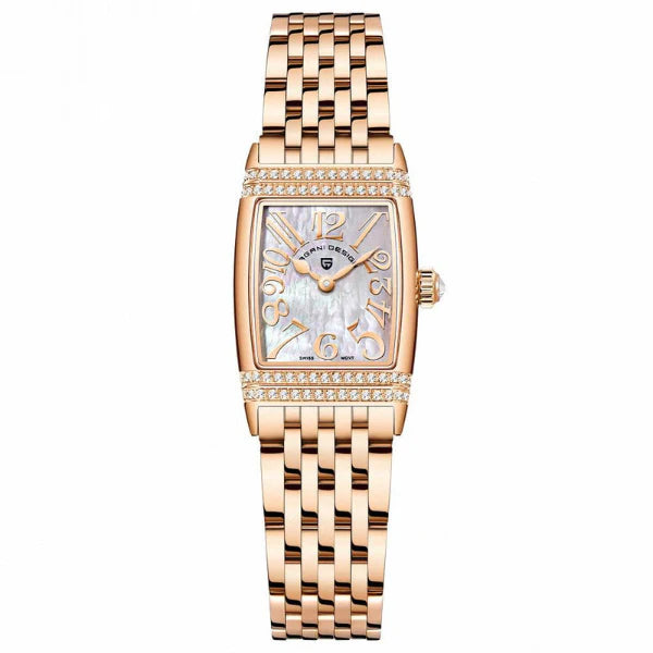 Pagani Design  Rose Gold Stainless Steel White Dial Quartz Watch for Ladies - PD-1737L