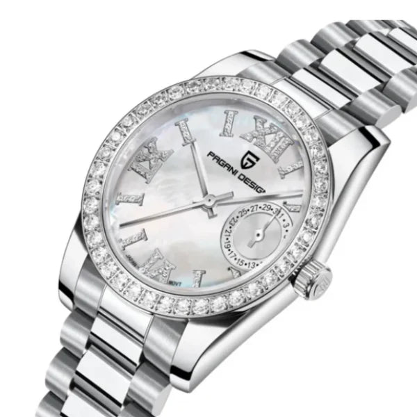 Pagani Design  Silver Stainless Steel White Dial  Quartz Watch for Ladies - PD-1776