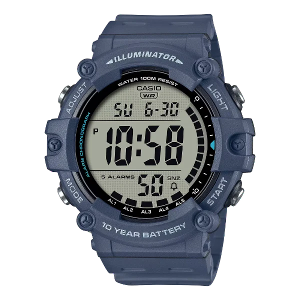 Casio Grey Resin Strap Black Dial Quartz Watch for Gents - AE-1500WH-2AVDF