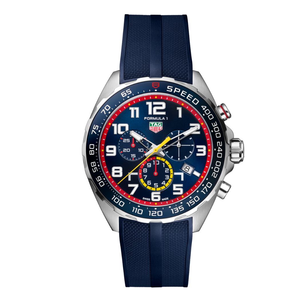 Tag Heuer Formula 1 Blue Rubber Strap Blue Dial Chronograph Quartz Watch for Gents - CAZ101AL.FT8052