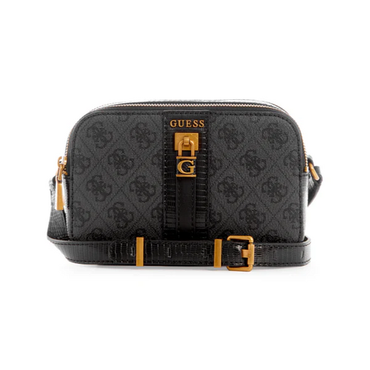 حقيبة كروسبودي من الجلد الأسود من Guess Ginevra Logo Camera