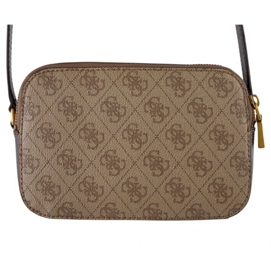 حقيبة كروسبودي من الجلد البني من Guess Ginevra Logo Camera