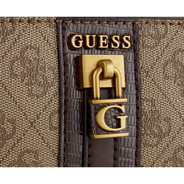 حقيبة كروسبودي من الجلد البني من Guess Ginevra Logo Camera