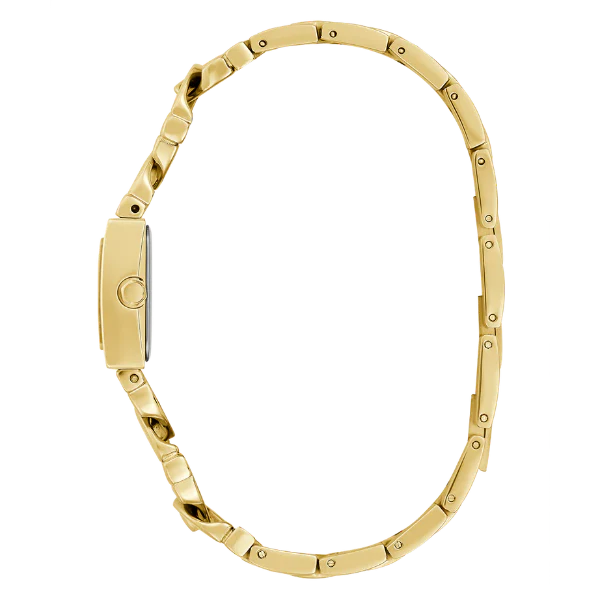 ساعة Guess Runaway Gold المصنوعة من الفولاذ المقاوم للصدأ، ذات مينا ذهبي، تعمل بحركة كوارتز، للنساء - GW0603L2