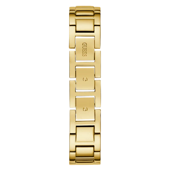 ساعة Guess Runaway Gold المصنوعة من الفولاذ المقاوم للصدأ، ذات مينا ذهبي، تعمل بحركة كوارتز، للنساء - GW0603L2