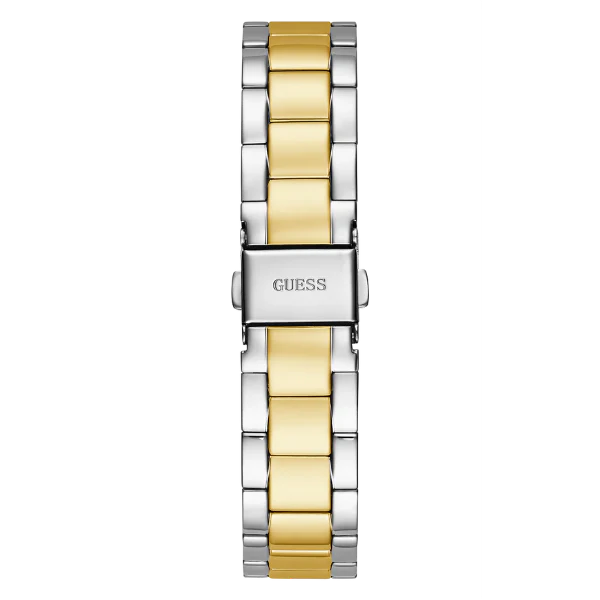ساعة Guess Luna ثنائية اللون من الفولاذ المقاوم للصدأ، مينا أخضر، كوارتز، للنساء - GW0308L5