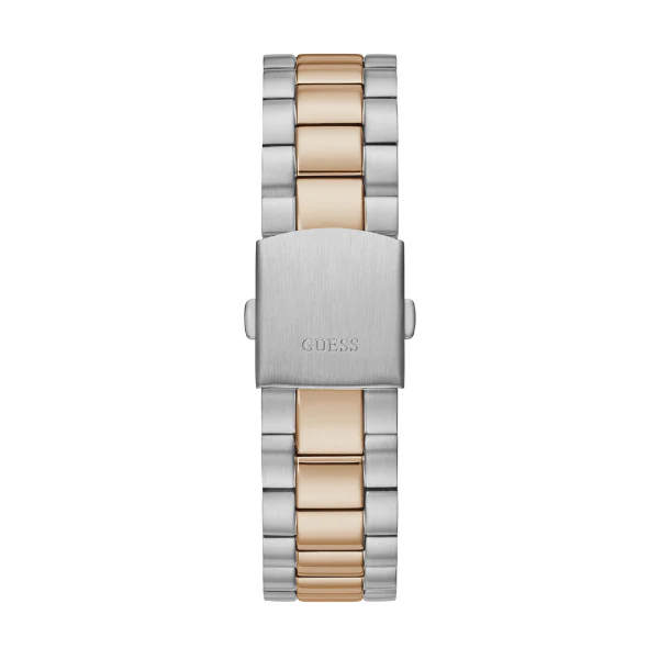 ساعة Guess Connoisseur ثنائية اللون من الفولاذ المقاوم للصدأ، مينا أزرق، كوارتز للرجال - GW0265G12