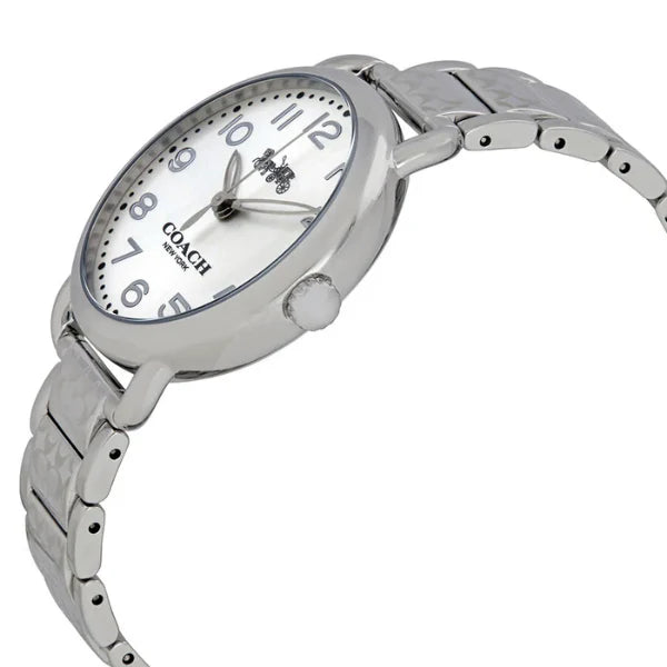 Coach Delancey Silver Stainless Steel White Dial Quartz Watch for Ladies - 14502495