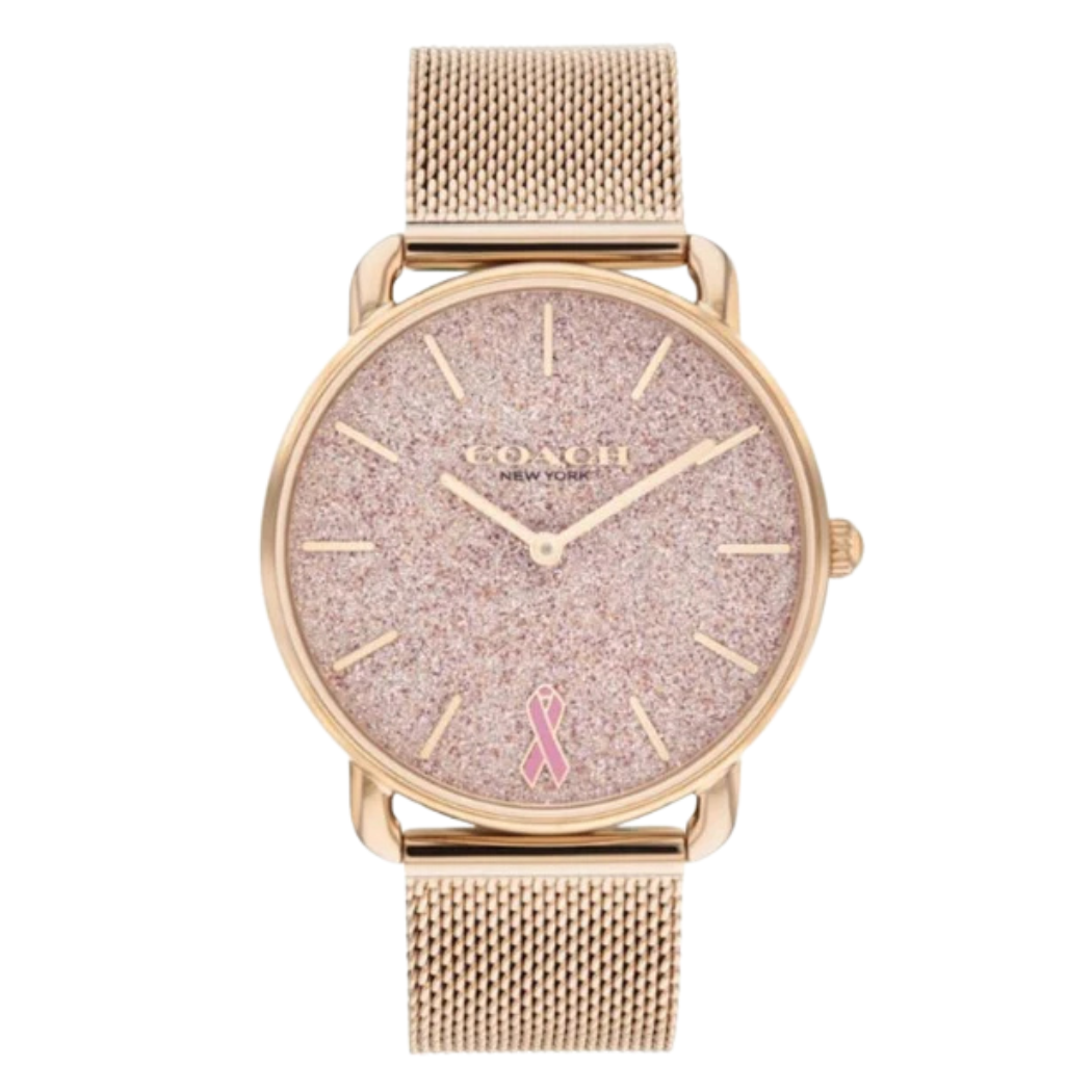 Coach Elliot Rose Gold Mesh Bracelet Pink Dial Quartz Watch for Ladies - 14504212