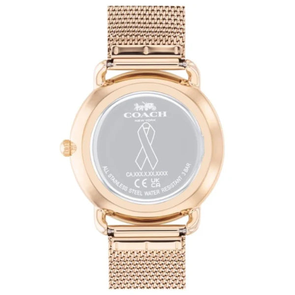 Coach Elliot Rose Gold Mesh Bracelet Pink Dial Quartz Watch for Ladies - 14504212