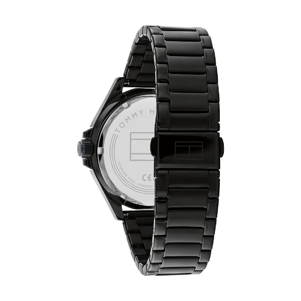 Tommy Hilfiger Logan Black Stainless Steel Black Dial Quartz Watch for Gents - 1792014