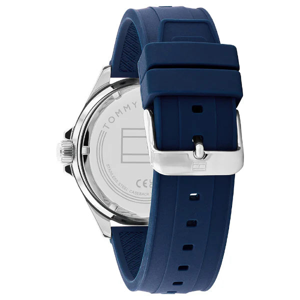 Tommy Hilfiger Logan Blue Silicone Strap Blue Dial Quartz Watch for Gents - 1792009