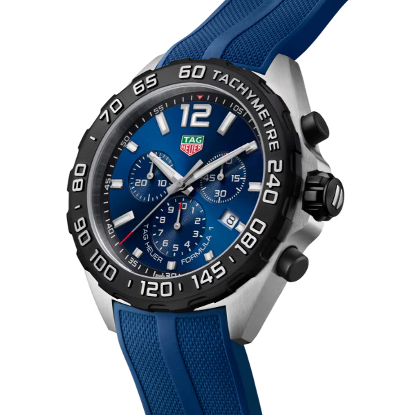 Tag Heuer Formula 1 Blue Silicone Strap Blue Dial Chronograph Quartz Watch for Gents - CAZ1O1AV.FT8077