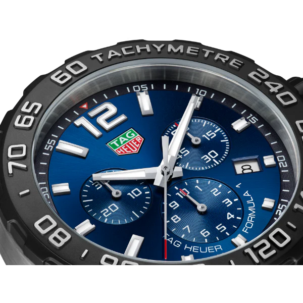 Tag Heuer Formula 1 Blue Silicone Strap Blue Dial Chronograph Quartz Watch for Gents - CAZ1O1AV.FT8077