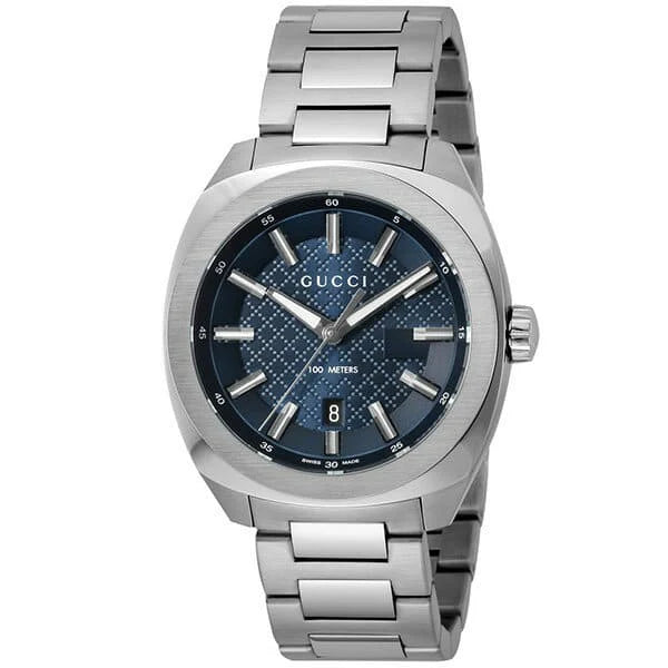 Gucci GG2570 Silver Stainless Steel Blue Dial Quartz Watch for Gents - YA142314
