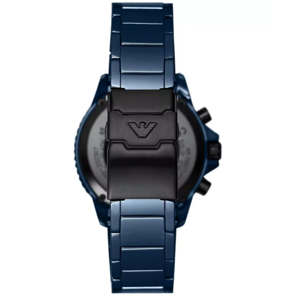 Emporio Armani Diver Blue Ceramic Strap Blue Dial Chronograph Quartz Watch for Gents - AR70009